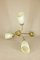 Opal and Brass Ceiling Lamp, 1950s 5