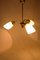 Lampada da soffitto in ottone e vetro opalino, anni '50, Immagine 3