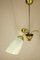Opal and Brass Ceiling Lamp, 1950s 6