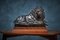 Mid-Century Terracotta Resting Lion by Carlson for P. Ibsen 1