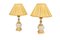 19th Century Cream and Gold Iridescent Porcelain Table Lamps, Set of 2 1