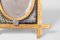 Espejo de mesa pequeño de madera dorada y mosaico, siglo XIX, Imagen 5