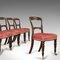 Antike viktorianische englische Nussholz Esszimmerstühle, 5er Set 12