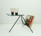 Mid-Century Iron and Glass Side Table with Magazine Tray 9