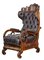 Antique French Mahogany and Leather Armchair, Image 1