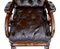 Antique French Mahogany and Leather Armchair, Image 4
