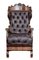 Antique French Mahogany and Leather Armchair, Image 5
