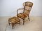 Italian Wicker Armchair and Footstool, 1960s, Set of 2, Image 2