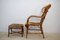 Italian Wicker Armchair and Footstool, 1960s, Set of 2, Image 5
