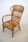 Italian Wicker Armchair and Footstool, 1960s, Set of 2, Image 7
