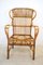 Italian Wicker Armchair and Footstool, 1960s, Set of 2, Image 17