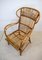 Italian Wicker Armchair and Footstool, 1960s, Set of 2, Image 6