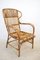 Italian Wicker Armchair and Footstool, 1960s, Set of 2 10