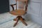 Antique American Oak and Cast Iron Swivel Chair, Image 5