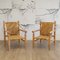 Vintage Wood and Rope Lounge Chairs, Set of 2, Image 1