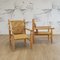 Vintage Wood and Rope Lounge Chairs, Set of 2 2