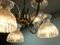 Mid Century Chrome Chandelier with Glass Shades 10