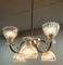 Mid Century Chrome Chandelier with Glass Shades 1