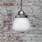 Mid-Century White Opaline Glass and Metal Pendant Lamp 6