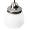 Mid-Century White Opaline Glass and Metal Pendant Lamp, Image 2