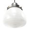 Mid-Century White Opaline Glass and Metal Pendant Lamp 4