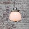 Mid-Century White Opaline Glass and Metal Pendant Lamp 5