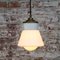 Mid-Century Porcelain, Opaline Glass, and Brass Ceiling Lamp 5