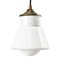 Mid-Century Porcelain, Opaline Glass, and Brass Ceiling Lamp 1