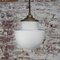 Mid-Century Porcelain, Opaline Glass, and Brass Ceiling Lamp 6