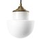 Mid-Century Porcelain, Opaline Glass, and Brass Ceiling Lamp 1