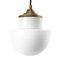 Mid-Century Porcelain, Opaline Glass, and Brass Ceiling Lamp, Image 1