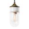 Mid-Century Deckenlampe aus Porzellan, Klarglas & Messing 1