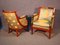 Carved Cherry Wood and Mahogany Empire Lounge Chairs, 1930s, Set of 2 10