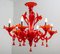 Red Murano Glass Chandelier from Sylcom, 1987 4