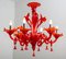 Red Murano Glass Chandelier from Sylcom, 1987, Image 4