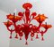 Kronleuchter aus rotem Muranoglas von Sylcom, 1987 11