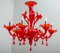 Red Murano Glass Chandelier from Sylcom, 1987 3