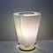 Lámpara de mesa grande de cristal de Murano opalino, años 70, Imagen 3