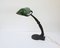 Lámpara de mesa industrial esmaltada en verde, años 30, Imagen 7