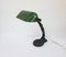 Lámpara de mesa industrial esmaltada en verde, años 30, Imagen 10