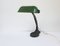 Lámpara de mesa industrial esmaltada en verde, años 30, Imagen 11