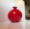 Red Carnaby Ball Vase by Per Lütken for Holmegaard, 1970s 1