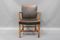 Leather & Oak Armchair by Jacob Kjær, 1940s 3