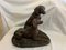 Bronzierte Hundeskulptur aus Gips von Melun, 1920er 1