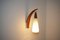 Dänische Mid-Century Wandlampe aus Teak & weißem Glas 7