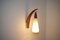 Mid-Century Danish Teak and White Glass Wall Lamp 7