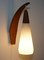 Dänische Mid-Century Wandlampe aus Teak & weißem Glas 4