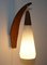 Mid-Century Danish Teak and White Glass Wall Lamp, Image 4