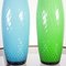 Vasen aus Kunstglas in Grün & Blau von Egermann, 1980er, 2er Set 4