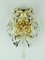 Mid-Century Crystal Glass and Brass-Plated Sconce from Kinkeldey 1